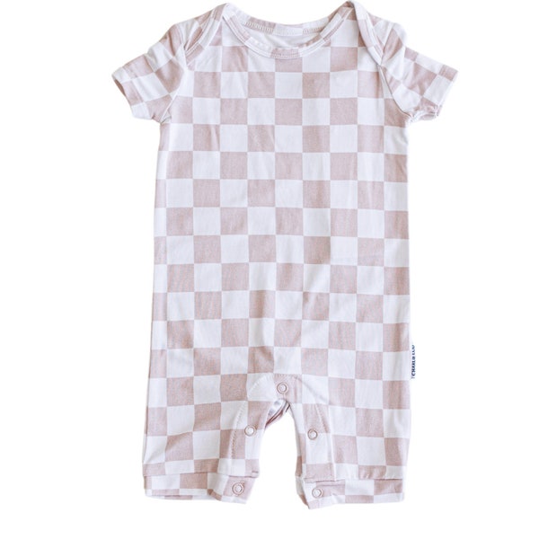 Checkered Bamboo Shortie Romper