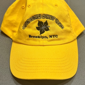 Gowanus Surf Club Yellow Hibiscus Hat | One Size Fits All | Dad Hat Style| Brooklyn&#39;s Only Surf Shop for Gowanus Community | Surf Shop Hat