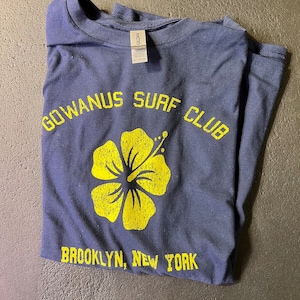 OVERSTOCK SALE | Gowanus Surf Club Navy Blue Hibiscus T-Shirt | All Sizes | Classic Surf Apparel from Brooklyn USA | Keep Surfing! |
