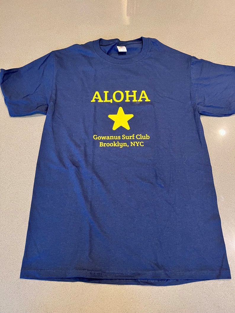 Gowanus Surf Club's Aloha Star Surf Tshirt Navy Blue Retro Surf
