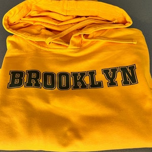 Gowanus Surf Club Brooklyn Hoodie Sweatshirt in Gold with Black Lettering | Welcome to New York | Perfect Holiday Gift |  Black & Yellow|