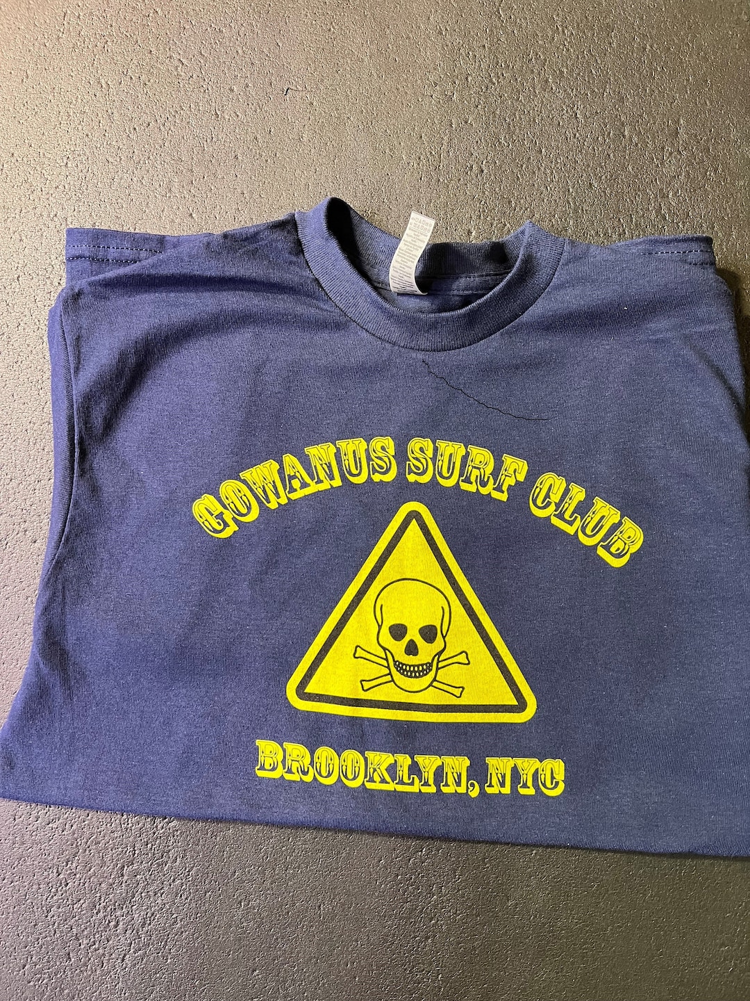 Gowanus Surf Club Navy Blue Toxic Waste T-shirt | Skull & Cross Bones ...