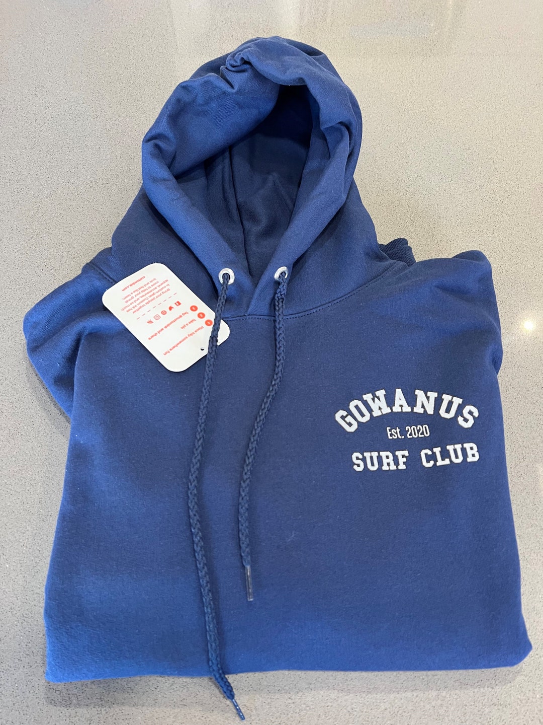 Gowanus Surf Club Navy Blue Malibu Hoodie All Sizes Vintage Style Surf