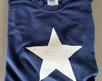 Gowanus Surf Club Navy Retro Star Surf T-Shirt | All Sizes | Two-Sided Design | Retro Surf Shirt from Brooklyn NYC Surf Shop | 1980's Surf
