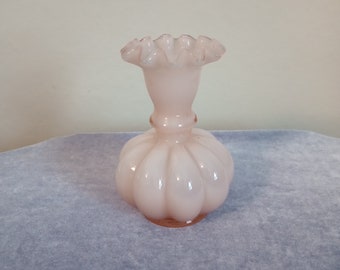 Vintage Fenton Rosalene Melon Dusty Rose Pink Vase 1940s F415