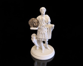 Marcus-Aureli-Münzdisplay | Antiker Münzständer für Denare | Individuell 3D-gedruckte historische Figur