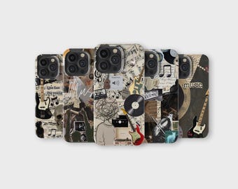 Music Lover Phone Case Indie Rock Grunge Collage Phone Cover for iPhone 16 Pro Max 15 14 13 12 11 X 8 7 Samsung S25 Ultra S24 S23 S22 S21