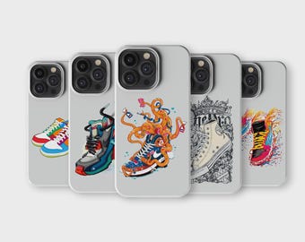 Aesthetic Sneakers White Silicone Phone Case Shoes Phone Cover for iPhone 16 Pro Max 15 Pro Max 14 Pro Max 13 Pro Max iPhone 12 11 XR 8