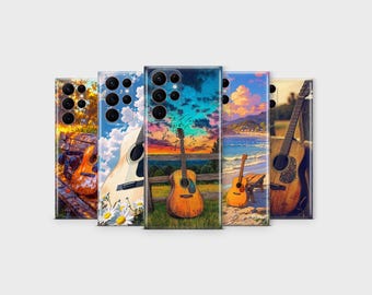 Guitar Phone Case Acoustic Musician Gift Art Phone Cover for Samsung S25 Ultra S24 S23 S22 S21 S20 FE S10 S9 S8 Note 20 A56 A36 A26 A16 A06