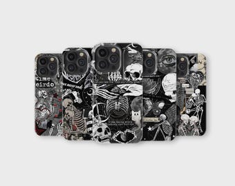 Skelett Collage Handyhülle, Lustige Horror Cover