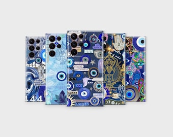 Capa para celular com Olho Grego e Mão de Hamsa, Capa Espiritual para Samsung