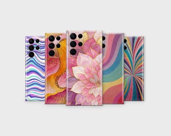 Abstract Phone Case Colorful Aesthetic Cover for Samsung S26 Ultra S25 S24 S23 S22 S21 S20 FE S10 S9 S8 Note 20 A56 A36 A57 A37 A17 A26