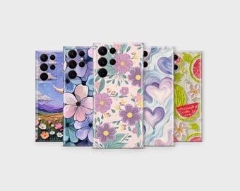 Pastel Floral Samsung Phone Case, UV Print Cover