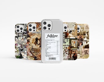Taylor Folklore Album Receipt Phone Case Swiftie Lyrics Cover for iPhone 14, iPhone 14 Pro Max, iPhone 13, 12,iPhone 11,Samsung S23 S22 S21