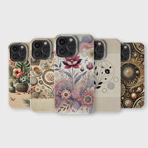 Floral Phone Case Vintage Tropical Minimalist Flower for iPhone 16 Pro Max 15 14 13 12 11 X 8 7 6 Samsung S25 Ultra S24 S23 S22 S21 S20 FE