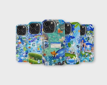 Capa de celular Frutiger Aero com estética retrô para iPhone 16 Pro Max 15 14 13 12 11 X 8 7 Samsung S25 Ultra S24 S23 S22 S21 S20 FE A16