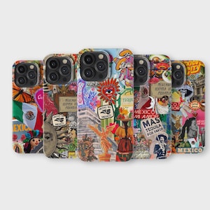 Mexico Phone Case Mexican Collage Art Phone Cover for iPhone 16 Pro Max 15 14 13 12 11 X 8 7 6 Samsung S25 Ultra S24 S23 S22 S21 S20 FE A16