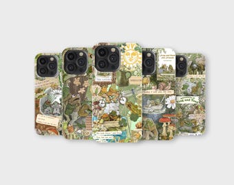 Frog and Toad Phone Case Vintage Retro Book Phone Cover for iPhone 17 Pro Max 16 15 14 13 12 11 X 8 Plus Samsung S25 Ultra S24 S23 FE S22