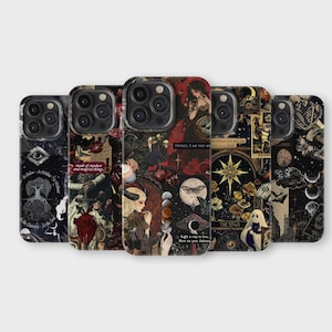 Coque de téléphone esthétique Dark Academia, livres vintage, housse d'humeur gothique pour iPhone 16 Pro Max 15 14 13 12 11X8 7 Samsung S25 Ultra S24 S23 S22