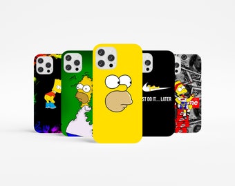 Simpson Phone Case, Cute Printed Phone Case, Clear Phone Case, iPhone 14, iPhone 14 Pro, iPhone 13, X, XS, iPhone 11 Pro