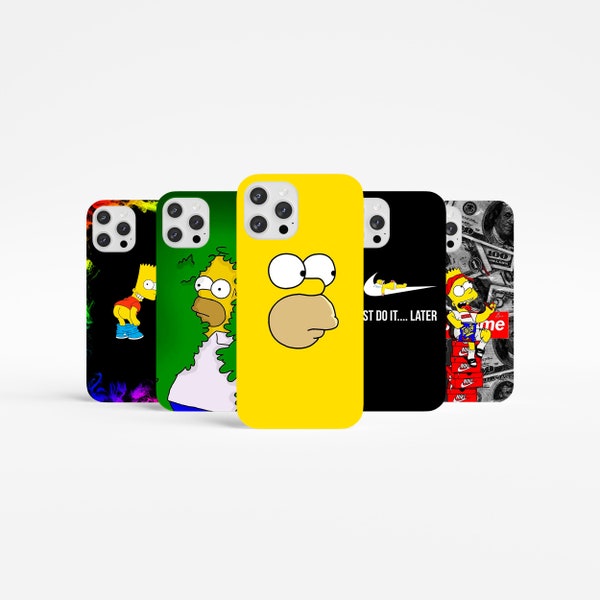 Simpson Phone Case, Cute Printed Phone Case, Clear Phone Case, iPhone 14, iPhone 14 Pro, iPhone 13, X, XS, iPhone 11 Pro