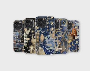Stars Celestial Phone Case Galaxy Moon Sun Star Astrology Phone Cover for iPhone 16 Pro Max 15 14 13 12 11 X 8 7 Samsung S25 Ultra S24 S23