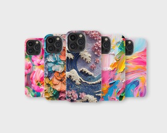 Abstract Floral Art Phone Case, Colorful UV Print