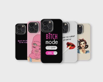 Bitch Telefoon Geval Funny Girly Meme Humoristisch Telefoon Cover voor iPhone 16 Pro Max 15 14 13 12 11 X 8 7 Samsung S25 Ultra S24 S23 S22 S21 S20 FE