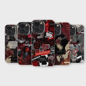 Vampire Phone Case Gothic Aesthetic Collage Phone Cover for iPhone 16 Pro Max 15 14 13 12 11 X 8 7 Samsung S25 Ultra S24 S23 S22 S21 S20 FE