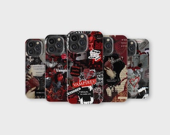 Vampir Handyhülle Gothic Aesthetic Collage Handyhülle für iPhone 16 Pro Max 15 14 13 12 11 X 8 7 Samsung S25 Ultra S24 S23 S22 S21 S20 FE