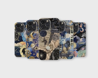 Stars Celestial Phone Case Galaxy Moon Sun Star Astrology Phone Cover for iPhone 16 Pro Max 15 14 13 12 11 X 8 7 Samsung S25 Ultra S24 S23