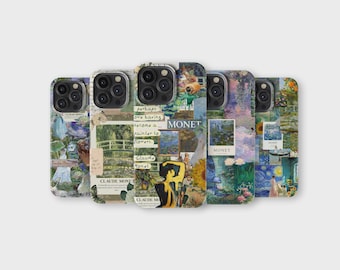 Claude Monet Phone Case Aesthetic Paint Art Phone Cover for iPhone 16 Pro Max 15 14 13 12 11 X 8 7 Samsung S25 Ultra S24 S23 S22 S21 S20 FE