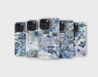 Coastal Phone Case Blue Ocean Summer Beach Lovers Cover for iPhone 16 Pro Max 15 14 13 12 11 X 8 7 Samsung S25 Ultra S24 S23 S22 S21 S20 FE
