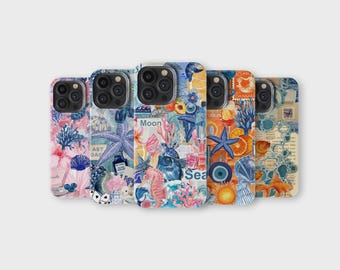 Summer Phone Case Coastal Shells Tropical Sea Beach Lovers Cover for iPhone 16 Pro Max 15 14 13 12 11 X 8 7 Samsung S25 Ultra S24 S23 S22