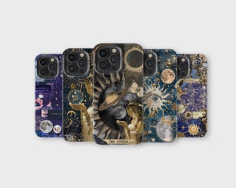 Stars Celestial Phone Case Galaxy Moon Sun Star Astrology Phone Cover for iPhone 16 Pro Max 15 14 13 12 11 X 8 7 Samsung S25 Ultra S24 S23