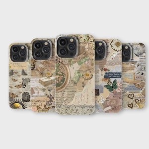 Scrapbook Phone Case Book Lover Aesthetic Collage Phone Cover iPhone 16 Pro Max 15 14 13 12 11 X 8 7 Samsung S25 Ultra S24 S23 S22 S21 S20