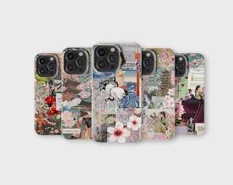 Japanese Mood Board Phone Case Cute Aesthetic Japanese Cover for iPhone 16 Pro Max 15 14 13 12 11 X 8 7 Samsung S25 Ultra S24 S23 S22 S21