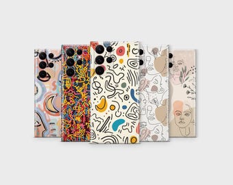 Abstract Line Art Phone Case, Modern Samsung Cover