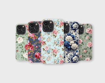 Vintage Rose Floral Phone Case Garden Flower Phone Cover for iPhone 17 Pro Max 16 15 14 13 12 11 X 8 Plus Samsung S25 Ultra S24 S23 S22 S21
