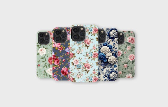 Vintage Rose Floral Phone Case Garden Flower Phone Cover for iPhone 17 Pro Max 16 15 14 13 12 11 X 8 Plus Samsung S25 Ultra S24 S23 S22 S21