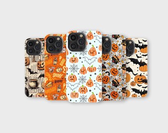 Halloween Handytasche niedlich Kürbis Geist Halloween Abdeckung für iPhone 17 Pro Max 16 15 14 13 12 11 X 8 Plus Samsung S25 Ultra S24 S23 S22