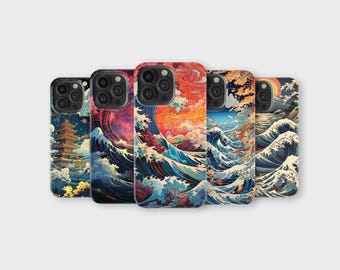 Funda para teléfono con diseño de la Ola de Kanagawa, con arte japonés, para iPhone 17 Pro Max, 16, 15, 14, 13, 12, 11, X, 8 Plus, Samsung S25 Ultra, S24, S23, S22, S21 y S20
