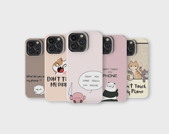 Don't Touch My Phone Telefoonhoesje Grappige Meme Humoristisch Telefoonhoesje voor iPhone 16 Pro Max 15 14 13 12 11X8 7 Samsung S25 Ultra S24 S23 S22 S21