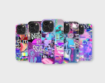 Vaporwave Phone Case: Glitch Cyberpop Art Cover