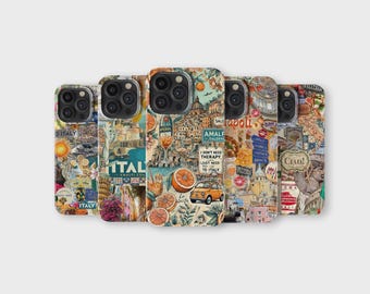 Italië Telefoon Case Zomer Collage Esthetisch Italië Cover voor iPhone 16 Pro Max 15 14 13 12 11X8 7 Samsung S25 Ultra S24 S23 S22 S21 S20 FE