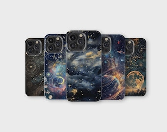 Constellation Phone Case Galaxy Moon Sun Stars Celestial Phone Cover for iPhone 16 Pro Max 15 14 13 12 11 X 8 7 Samsung S25 Ultra S24 S23