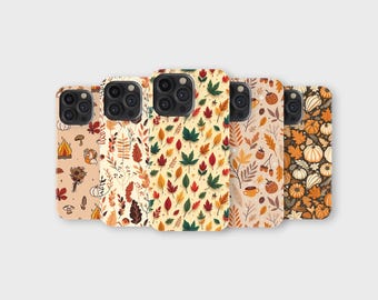 Capa para celular com folhas de outono | Abóbora de outono, design aconchegante