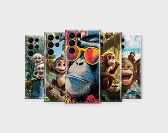 Coque de téléphone singe drôle gorille housse de téléphone pour Samsung S25 Ultra S24 S23 S22 S21 S20 FE S10 S9 S8 S7 Note 20 10 9 A56 A36 A26 A16 A06