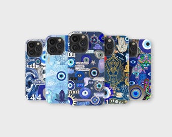 Capa de celular com estampa de mão espiritual Hamsa para iPhone 17 Pro Max 16 15 14 13 12 11 X 8 Plus Samsung S25 Ultra S24 S23 FE S22 S21