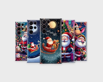 Santa Claus Phone Case Xmas Cover for Samsung S25 Ultra S24 S23 S22 S21 S20 FE S10 S9 S8 S7 Note 20 10 9 A56 A36 A26 A16